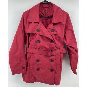 L.L. Bean Button Business Jacket Women's Size Large Petite Red Peacoat